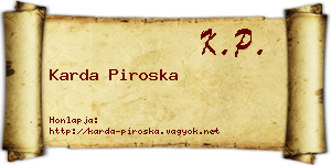Karda Piroska névjegykártya